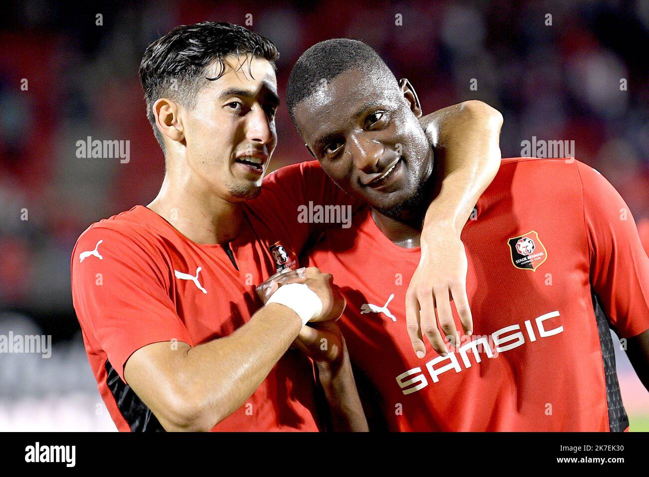 ©PHOTOPQR/LE TELEGRAMMA/Nicolas Creach ; ; 19/08/2021 ; FOTO Nicolas Creach/LE TELEGRAMMA. CALCIO (35) Parco Roazhon ( Rennes ) LE 19082021 Barrage de l’Europa Conference League Stade Rennais / ROSENBORG BK Conference Europa League partita di calcio tra Rennes e Rosenborg al Roncho Park Stadium di Rennes, Francia occidentale, il 19 agosto 2021. Foto Stock