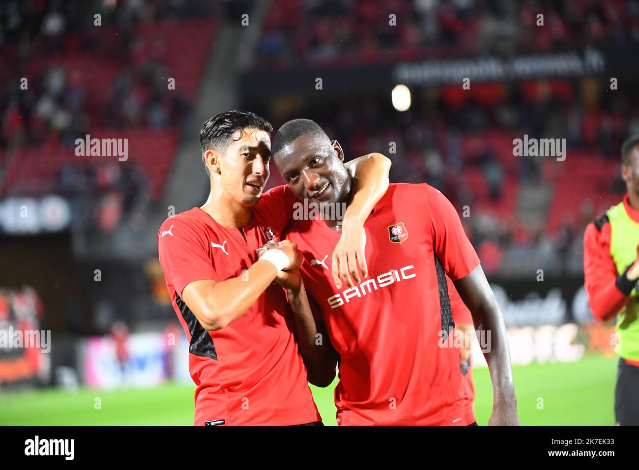 ©PHOTOPQR/LE TELEGRAMMA/Nicolas Creach ; ; 19/08/2021 ; FOTO Nicolas Creach/LE TELEGRAMMA. CALCIO (35) Parco Roazhon ( Rennes ) LE 19082021 Barrage de l’Europa Conference League Stade Rennais / ROSENBORG BK Conference Europa League partita di calcio tra Rennes e Rosenborg al Roncho Park Stadium di Rennes, Francia occidentale, il 19 agosto 2021. Foto Stock