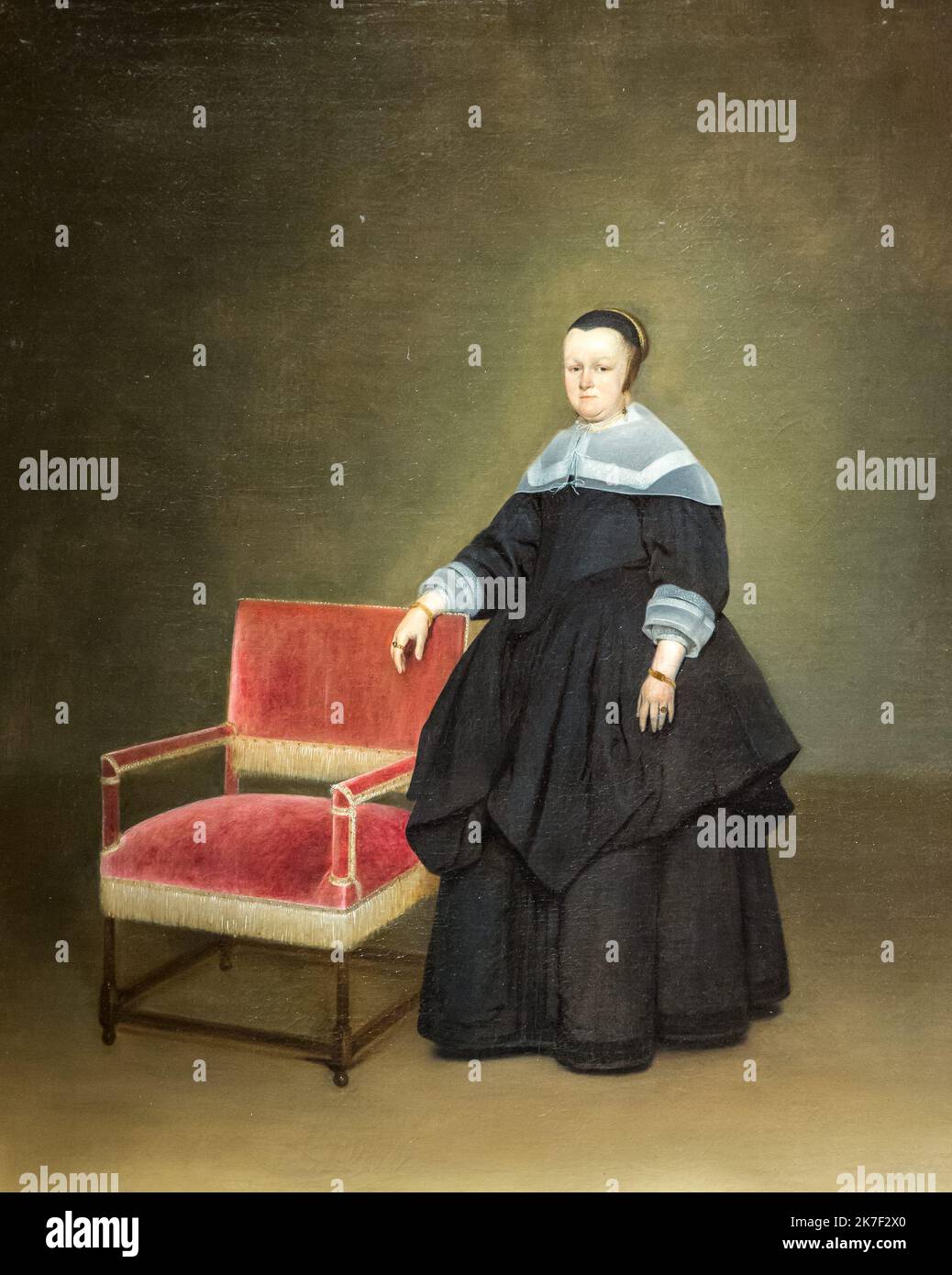©Active Museu/MAXPPP - ActiveMuseum 0000249.jpg / Margaretha van Haexbergen - Gerard ter Borch (1660) - 1660 - / Gerard ter Borch / Peinture Active Museum / le Pictorium bracciale ,sedia ,Abito ,orecchino ,copricapo ,Vecchia () ,Ritratto ,anello ,verticale ,Margaretha van Haexbergen ,17th ° secolo ,Gerard ter Borch ,Ting , Foto Stock