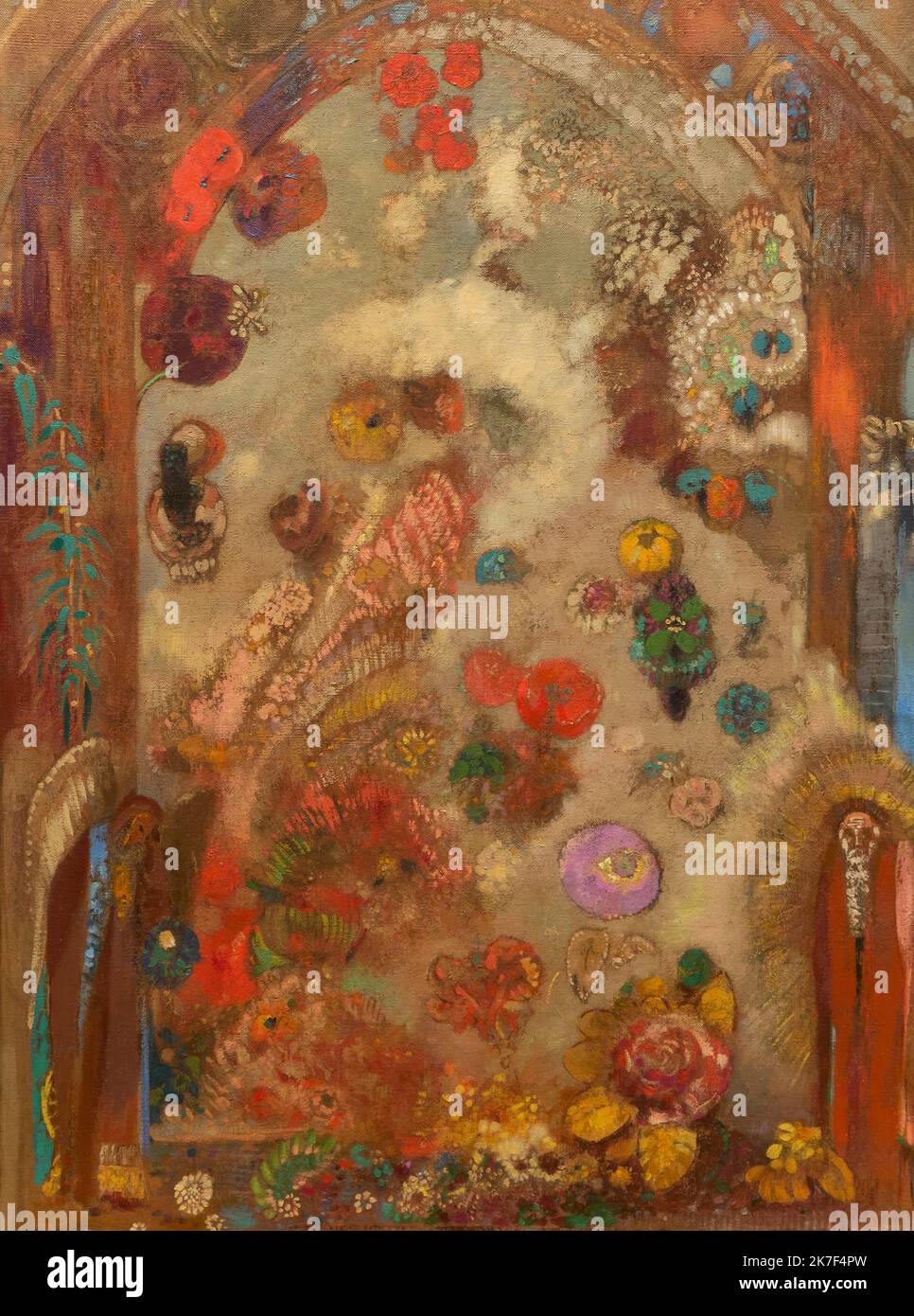 ©Active Museu/MAXPPP - ActiveMuseum 0000328.jpg / la fenetre - Odilon Redon (1907) - 1907 - / Odilon Redon / Peinture Active Museum / le Pictorium Arte Contemporanea ,Fiore ,natura ,simbolismo ,verticale ,finestra ,20th ° secolo ,Odilon Redon ,Pittura , Foto Stock