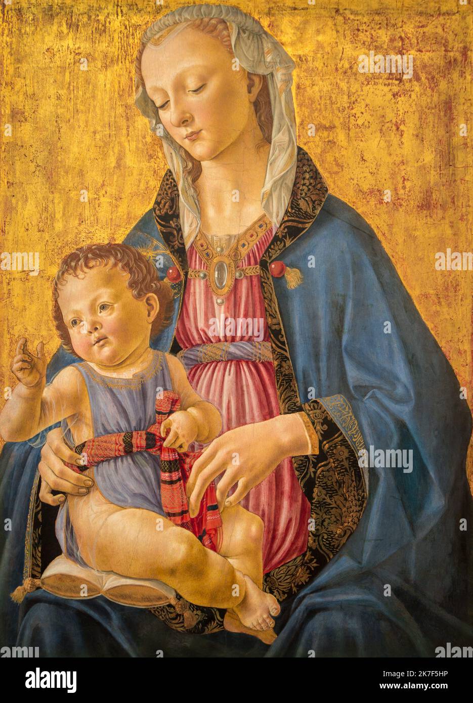 ©Active Museu/MAXPPP - ActiveMuseum 0000955.jpg / la Vierge et l'Enfant, 1449 - Domenico Ghirlandaio - Madonna col Bambino 1449 - / Domenico Ghirlandaio / la Vierge et l'Enfant, 1449 - Domenico Ghirlandaio - Museo della Madonna col Bambino / le Pictorium Baby ,religione cattolica ,Bambino ,Abito ,Rinascimento ,verticale ,Vergine col Bambino ,Donna ,Gesù Cristo ,Maria (madre di Gesù) ,XV secolo ,Domenico Ghirlandaio ,? La Vierge et l'Enfant ,1449 - Domenico Ghirlandaio - Madonna col Bambino ? , Foto Stock