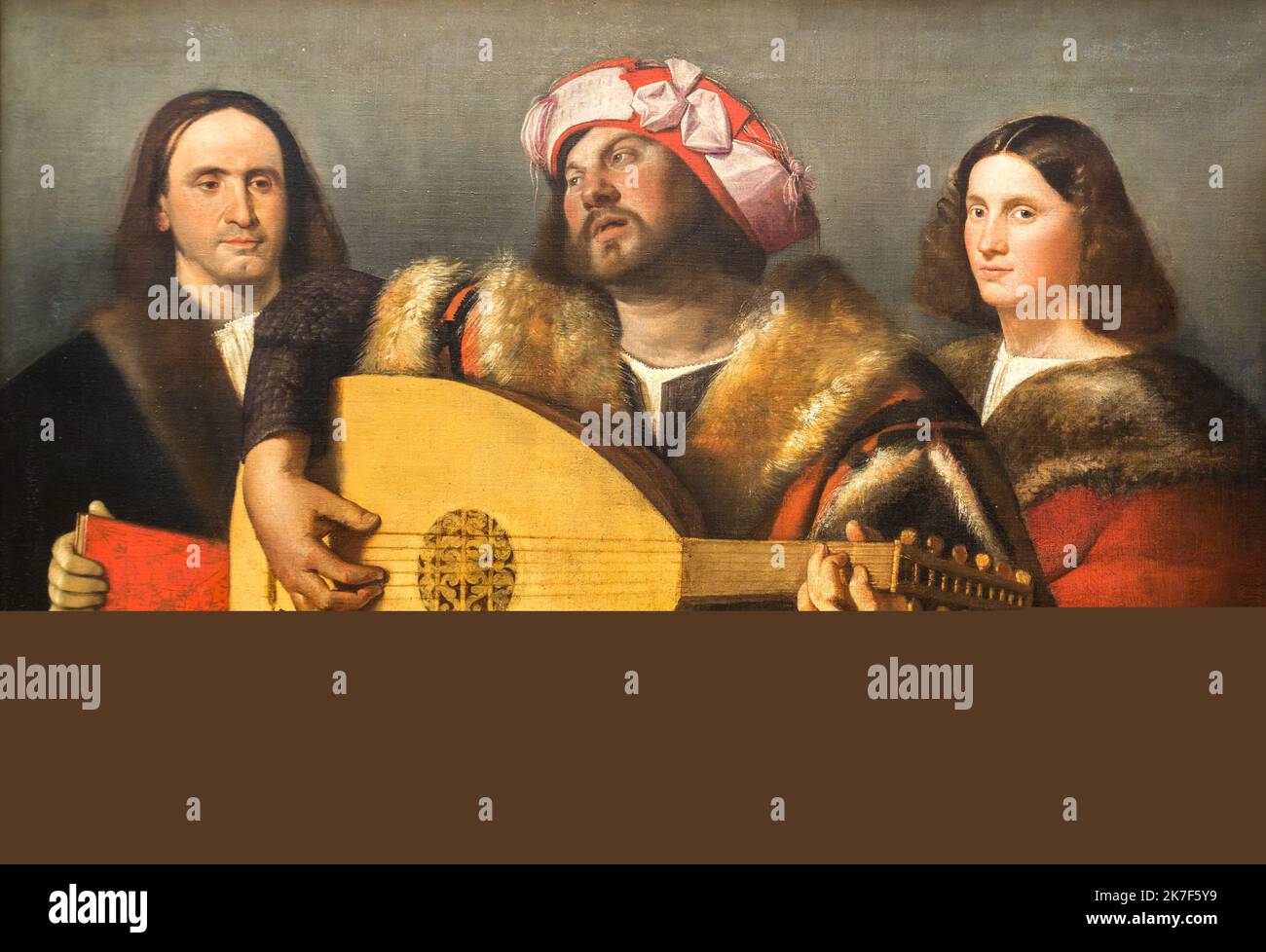 ©Active Museu/MAXPPP - ActiveMuseum 0001014.jpg / un Concert, 1518 - Giovanni Cariani - A Concert 1518 - / Giovanni Cariani / Peinture Active Museum / le Pictorium Book ,Concert ,Fur ,Hat ,Horizontal ,Liuto ,Man ,Mannerismo ,Musica ,musicista ,Gioca (strumento) ,Singer ,16th ° secolo ,Giovanni Cariani ,Pittura , Foto Stock