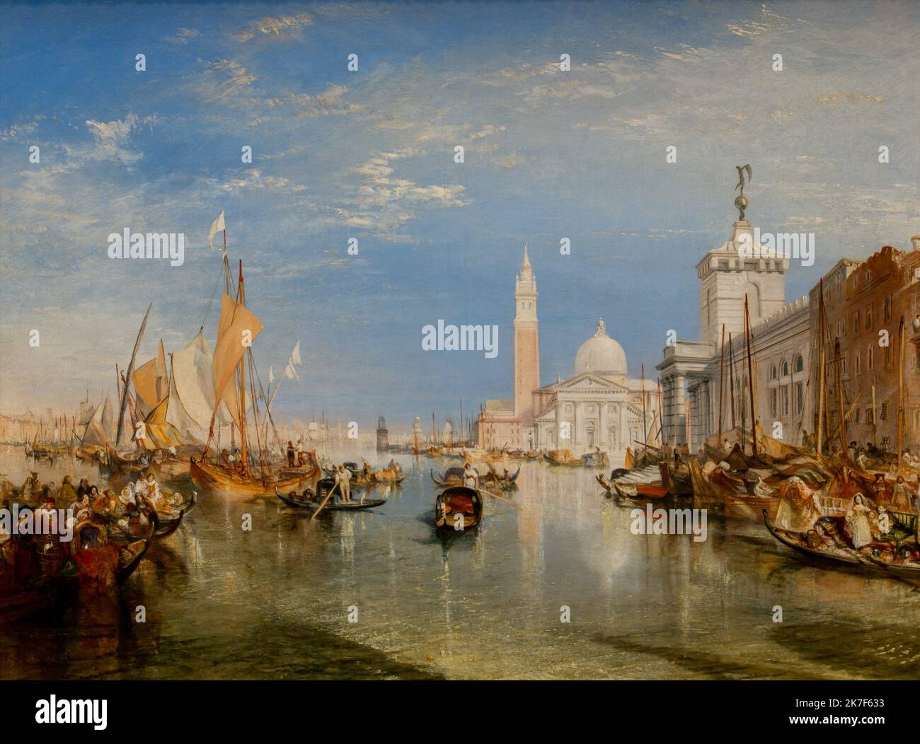 ©Active Museu/MAXPPP - ActiveMuseum_0001103.jpg / Venise: la Dogana et San Giorgio maggiore, 1834 - Joseph Mallord Willam Turner - Venezia : La Dogana e San Giorgio maggiore 1834 - / Joseph Mallord William Turner / Peinture Active Museum / le Pictorium cielo blu ,Barca ,canale ,Doge ,Gondola ,orizzontale ,Palazzo ,Romanticismo ,Urbano ,acqua ,Palazzo Ducale ,Europa ,Italia ,San Giorgio maggiore ,Veneto ,Venezia ,Europa Occidentale ,19th ° secolo ,J. M. W. Turner ,Pittura , Foto Stock