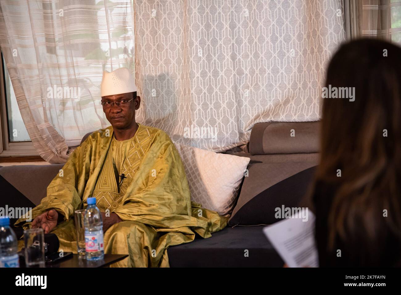 ©Nicolas Remene / le Pictorium/MAXPPP - Intervista du Premier Ministre de la Republique du Mali, Choguel Kokalla Maiga dans un des salons de la residence officielle, situee non loin de la Primate en commune III, le samedi 16 ottobre 2021 a Bamako au Mali. Foto Stock