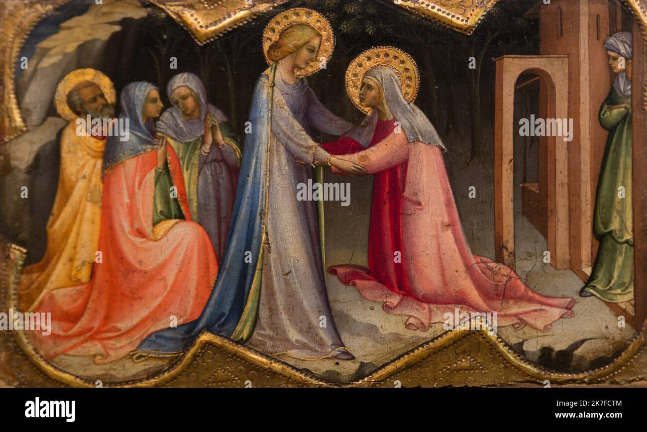 ©Active Museu/MAXPPP - ActiveMuseum 0006290.jpg / la visita et l'adoration du mage 1409 - / Lorenzo Monaco / Peinture Active Museum / le Pictorium Adorazione ,altare ,Aureola (religione) ,Foresta ,Gilding ,Gruppo ,orizzontale ,Maria (madre di Gesù) ,incontro ,Vecchio ,religione ,Visita ,Donne ,Giuseppe (padre di Gesù) ,XV secolo ,Lorenzo Monaco Foto Stock