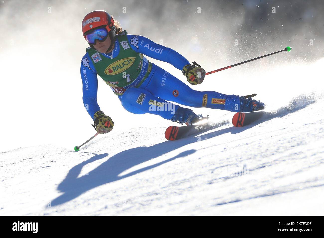 ©Pierre Teyssot/MAXPPP ; Coppa del mondo di sci alpino 2021-2022 - focolaio di coronavirus. 1st gara di apertura di Slalom gigante femminile nell'ambito della Coppa del mondo di sci alpino a Solden il 23 ottobre 2021; Federica Brignone (ITA). Â Pierre Teyssot / Maxppp Foto Stock