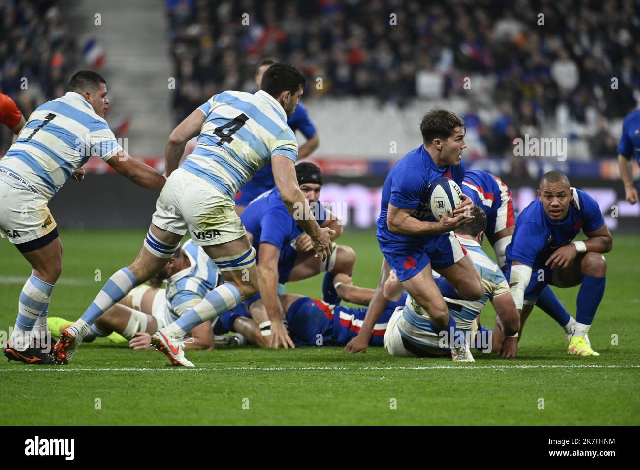 ©Julien Mattia / le Pictorium/MAXPPP - match Preparatoire de la Coupe d'Automne des Nations, les bleus du XV de France affrontent les Pumas d'argentine au Stade de France, le 6 novembre 2021. Foto Stock