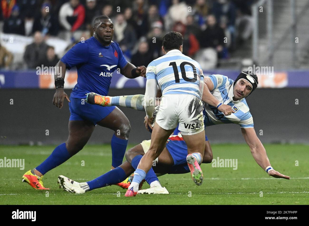 ©Julien Mattia / le Pictorium/MAXPPP - match Preparatoire de la Coupe d'Automne des Nations, les bleus du XV de France affrontent les Pumas d'argentine au Stade de France, le 6 novembre 2021. Foto Stock