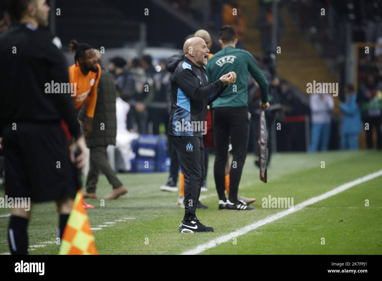 Â©PHOTOPQR/LA PROVENCE/SPEICH Frederic ; Istanbul ; 25/11/2021 ; Calcio UEFA Europa League Groupe e 5e Partita di viaggio Galatasaray - Olympique de Marseille OM au Nef Stadyumu d'Istanbul (Turquie) Jorge Sampaoli (OM allenatore) Foto Stock