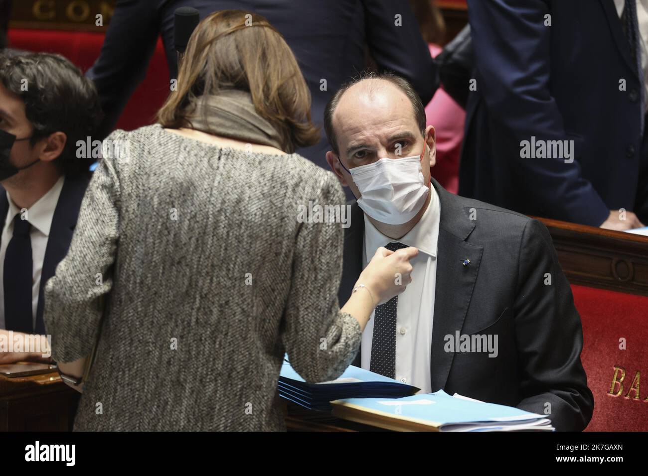 ©Sebastien Muylaert/MAXPPP - Parigi 08/02/2022 Jean Casrex Premier Ministre lors des questions au gouvernement dans l'hemicycle de l'Assemblee Nationale. Parigi, 08.02.2022 - governo francese Francia, Parigi Assemblée Nationale Feb 8, 2022 Foto Stock