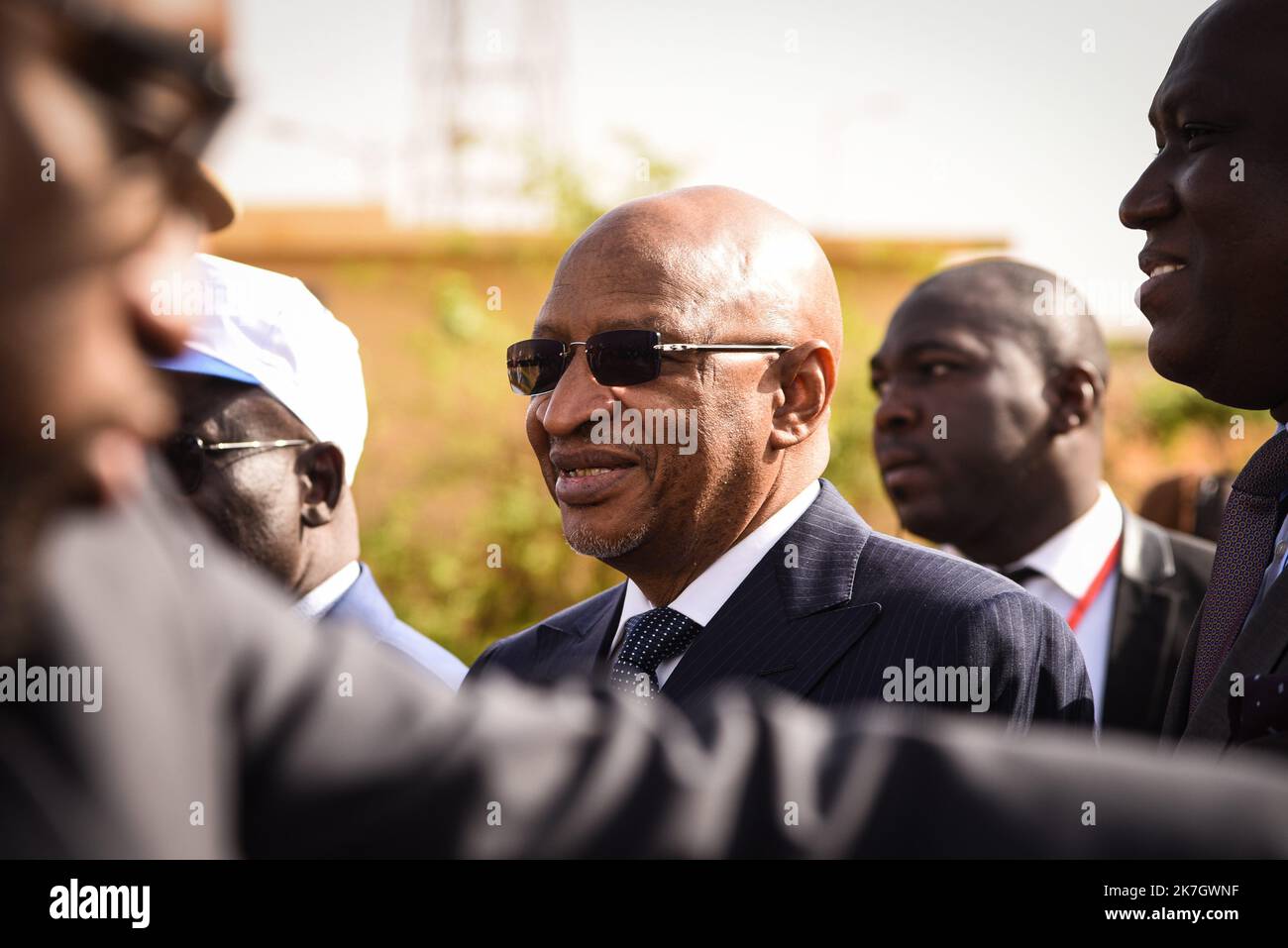 ©Nicolas Remene / le Pictorium/MAXPPP - Bamako 23/02/2019 Nicolas Remene / le Pictorium - 23/2/2019 - Mali / Koulicoro / Bamako - l'ancien Premier Ministre malien M. Soumeylou Boubeye Maiga lors de la mise en service de la nouvelle station d'extrure de Kabala. Celle-ci permettra notamment d'assurer l'aprovisioning correct en eau potable de la ville de Bamako. L'est le Plus important projet en altentation d'eau potable en Afrique de l'Ouest. / 23/2/2019 - Mali / Koulikoro / Bamako - l'ex primo Ministro del Mali, Soumeylou Boubeye Maiga, durante la messa in servizio della nuova Kabala wa Foto Stock