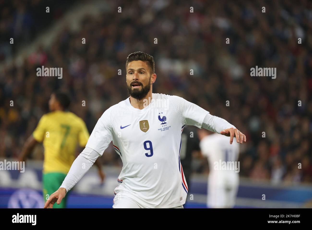 ©PHOTOPQR/LE PARISIEN/LP / ARNAUD JOURNOIS ; VILLENEUVE D'ASCQ ; 29/03/2022 ; FOOTBALL , 29/03/2022 , STADE PIERRE MAUROY DE VILLENEUVE D'ASCQ / FRANCIA - AFRIQUE DU SUD / Olivier Giroud - amichevole partita di calcio Francia vs Sud Africa. Foto Stock