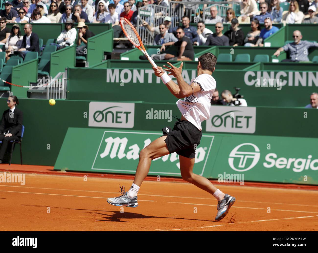 ©PHOTOPQR/NICE MATIN/Dylan Meiffret ; Roquebrune Cap Martin ; 09/04/2022 ; Rolex Monte-Carlo Masters, Premier week end de qualificazioni. ICI : FLAVIO COBOLLI (ITA) Foto Stock