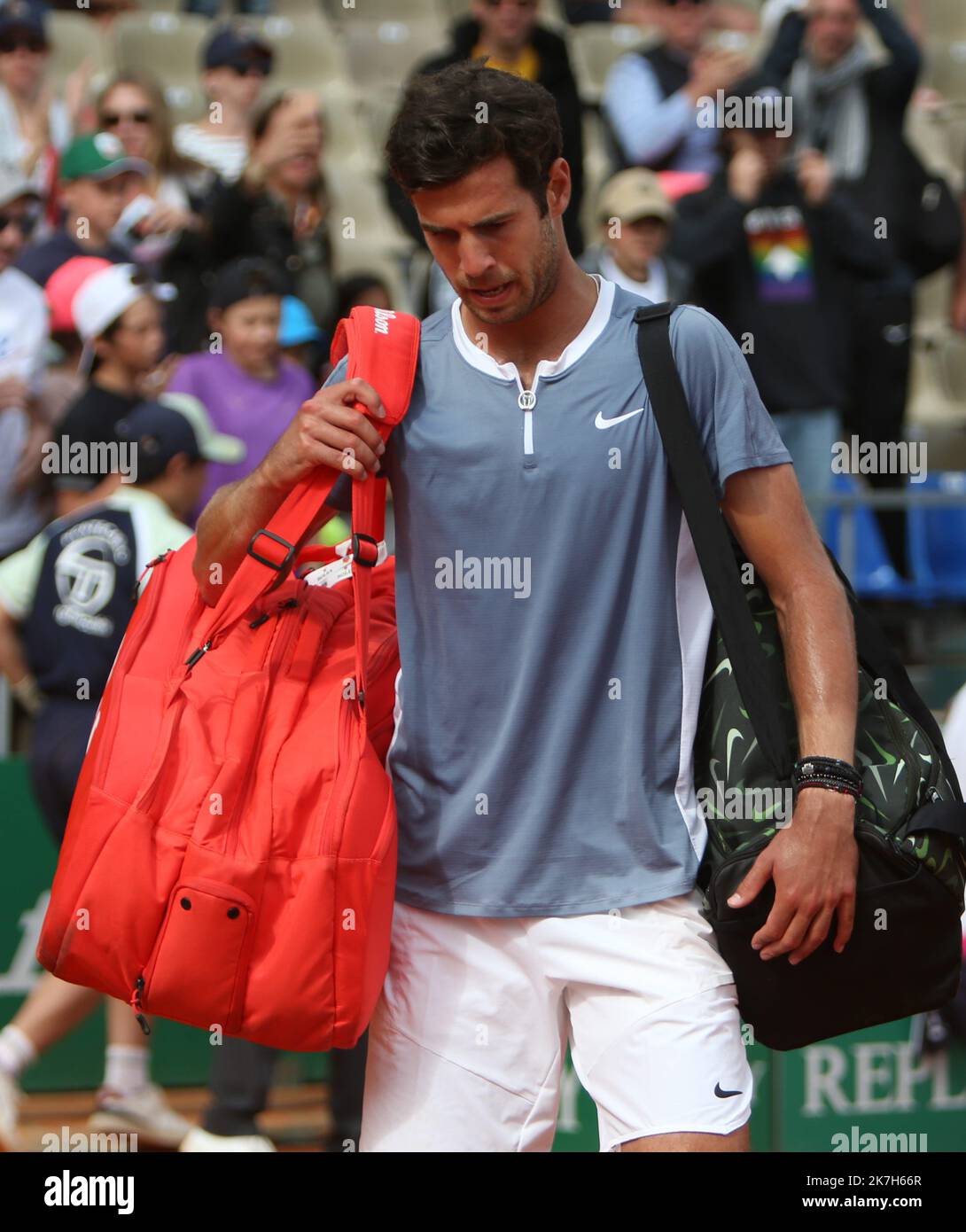 ©Laurent Lairys/MAXPPP - Karen Khachanov di Russia durante il Rolex Monte-Carlo Masters 2022, ATP Masters 1000 torneo di tennis il 11 aprile 2022 al Monte-Carlo Country Club di Roquebrune-Cap-Martin, Francia - Foto Laurent Lairys / Foto Stock