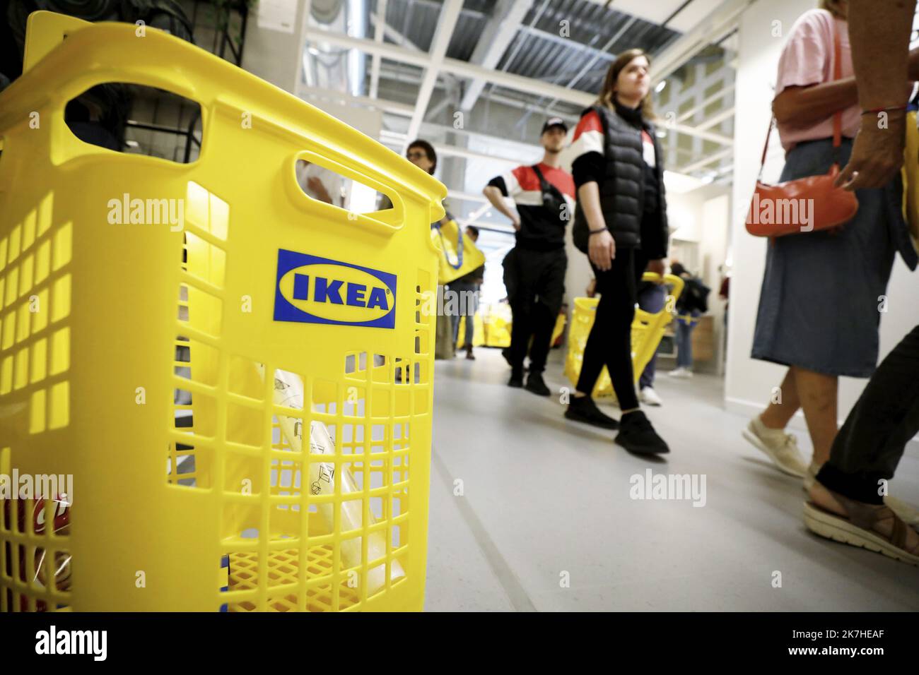 ©PHOTOPQR/NICE MATIN/Dylan Meiffret ; Nice ; 11/05/2022 ; Ouverture du magasin IKEA Nice au Grand public. Nizza, Francia, maggio 11th 2022. Apertura di Ikea a Nizza Foto Stock