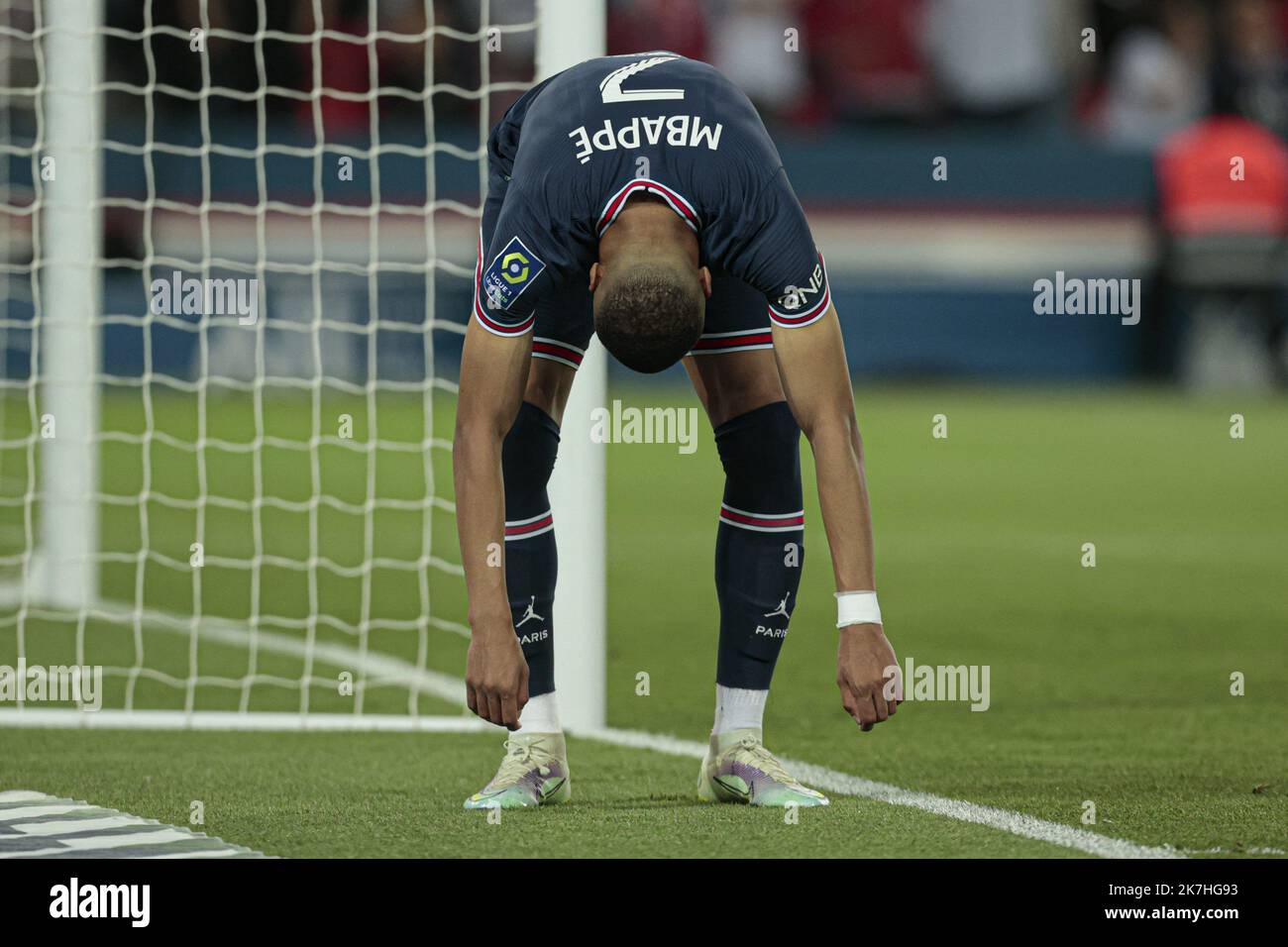 ©Sebastien Muylaert/MAXPPP - Parigi 21/05/2022 Kylian Mbappe di Parigi Saint Germain reagisce durante la partita Ligue 1 Uber mangia tra Parigi Saint Germain e FC Metz al Parc des Princes di Parigi, Francia. 21.05.2022 Foto Stock