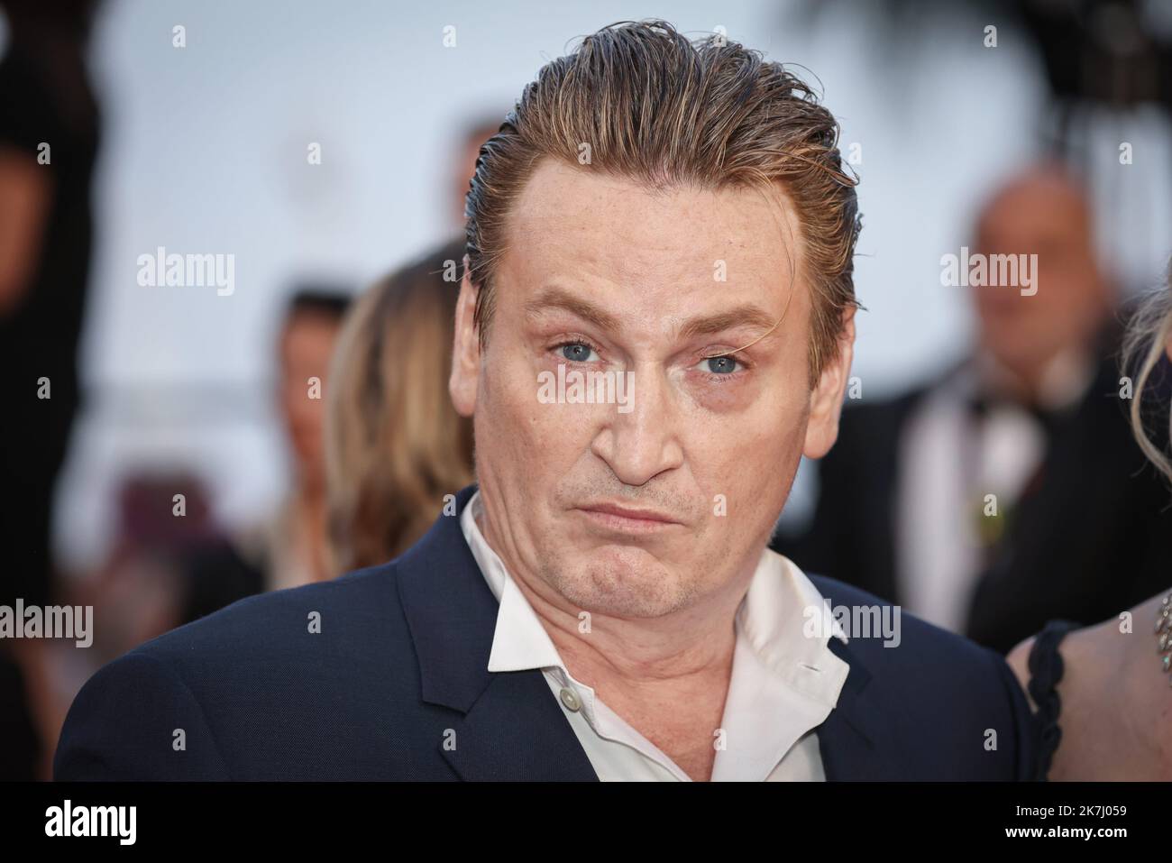 ©PHOTOPQR/LE PARISIEN/Fred Dugit ; Cannes ; 27/05/2022 ; Cuture / Cinéma Palais des festival à Cannes (06), le 27 mai 2022 Photocall du film Mascarade Benoît Magimel et Margot Magimel Photo LP / Fred Dugit CANNES INTERNATIONAL FILM FESTIVAL Foto Stock