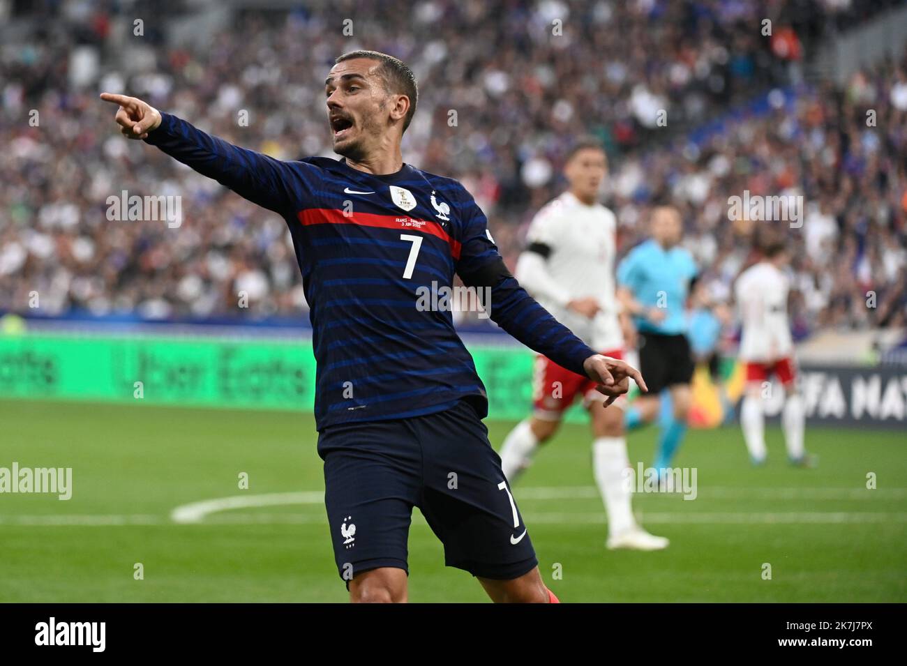 ©Julien Mattia / le Pictorium/MAXPPP - Saint-Denis 05/06/2022 Julien Mattia / le Pictorium - 5/6/2022 - Francia / Ile-de-France / Saint-Denis - Antoine Griezmann lors du Match de la ligue des Nations Francia - Danemark au Stade de France. / 5/6/2022 - Francia / Ile-de-France (regione) / Saint-Denis - Antoine Griezmann durante la partita della Lega delle Nazioni Francia - Danimarca allo Stade de France. Foto Stock