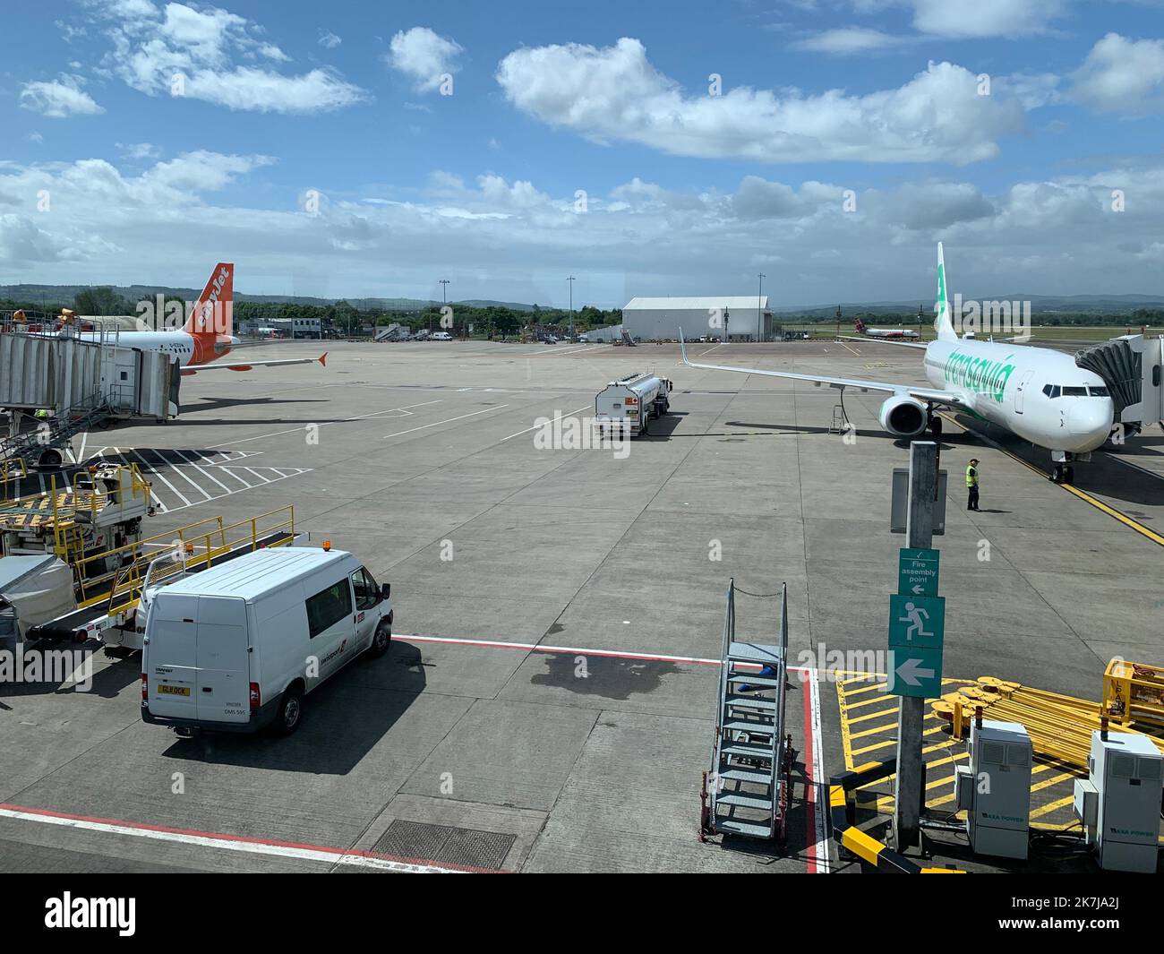 ©PHOTOPQR/LE PARISIEN/ Aurélie Audureau ; Glasgow ; 14/06/2022 ; Transport aéroport Glasgow Ecosse Avion Transavia Easyjet compagnie aérienne tarmac - Escursioni in Scozia Foto Stock