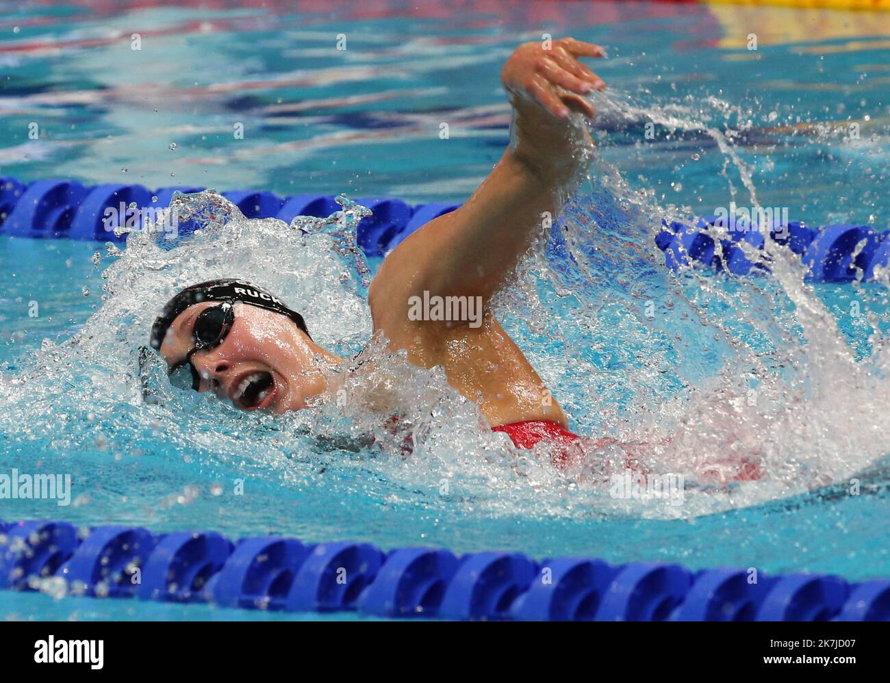 ©Laurent Lairys/MAXPPP - Taylor Ruck of USA Final 200 M Freestyle Women durante i Campionati mondiali di calcio 19th Budapest 2022, evento di nuoto il 21 giugno 2022 a Budapest, Ungheria - Foto Laurent Lairys / MAXPPP Foto Stock