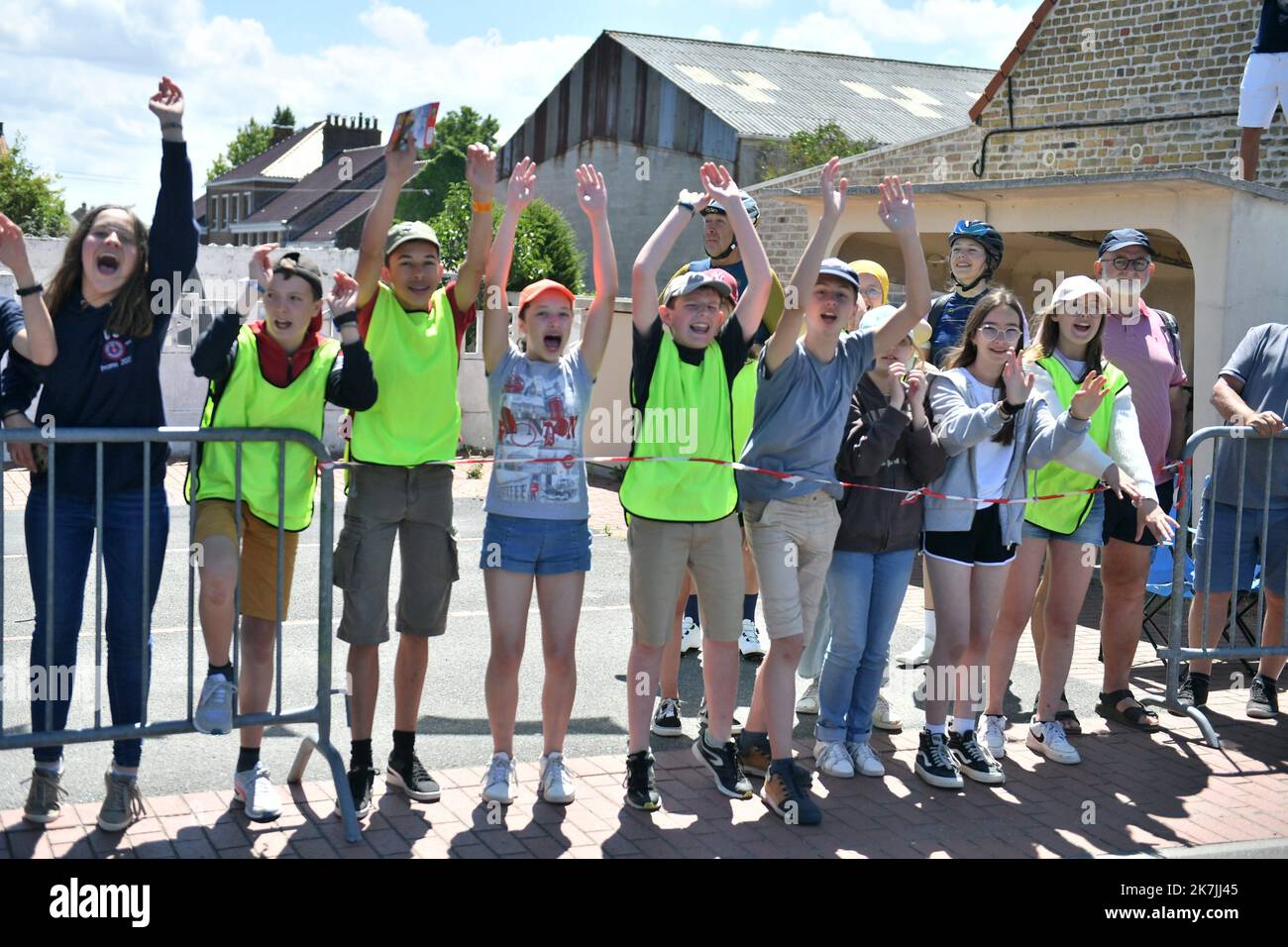 ©PHOTOPQR/VOIX DU NORD/PASCAL BONNIERE ; 05/07/2022 ; DUNKERQUE , le 5 juillet 2022 sport , ciclosme , tour de France , etape Dunkerque - Calais .PHOTO PASCAL BONNIERE / LA VOIX DU NORD - la 109th edizione del Tour de France si svolge dal 01 al 24 luglio 2022 - Foto Stock