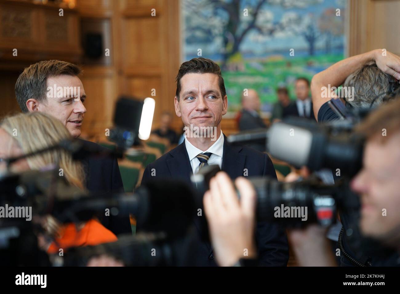 ©Thibault Savary / le Pictorium/MAXPPP - Copenhague 04/10/2022 Thibault Savary / le Pictorium - 4/10/2022 - Danemark / Copenhague - Kaare Dybvad Bek Ministre Danois de l'migration et de l'Integration. / 4/10/2022 - Danimarca / Copenaghen - Kaare Dybvad Bek Ministro danese dell'immigrazione e dell'integrazione. Foto Stock