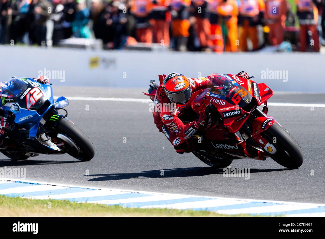 Phillip Island, Australia, 16 ottobre 2022. Francesco Bagnaia in Italia sul Ducati Lenovo Team Ducati durante la gara di MotoGP alla 2022 Australian MotoGP al Phillip Island Circuit il 16 ottobre 2022 a Phillip Island, Australia. Credit: Dave Hewison/Speed Media/Alamy Live News Foto Stock