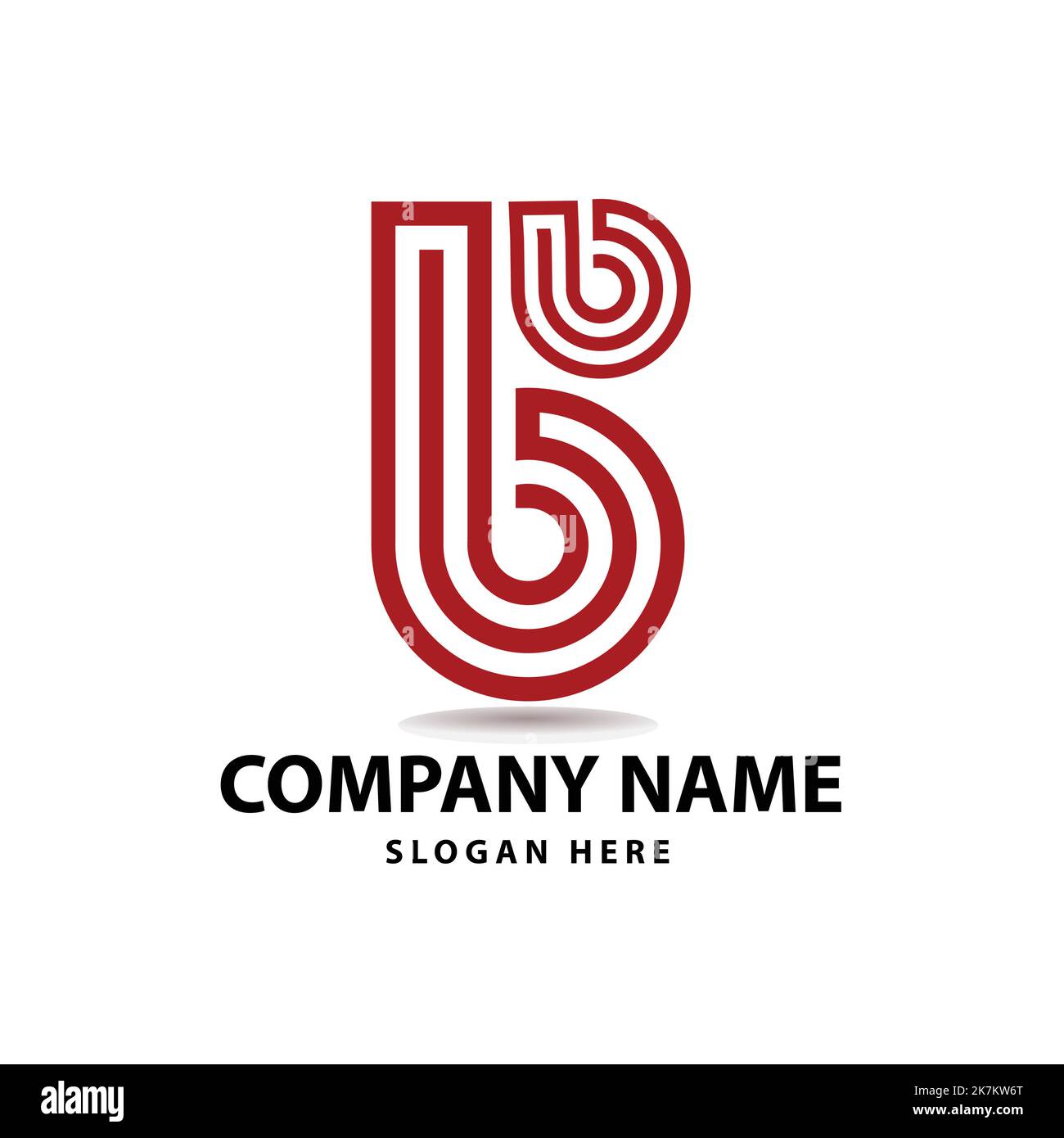 Lettera b linee logo icona modello su sfondo bianco isolato. Illustrazione Vettoriale