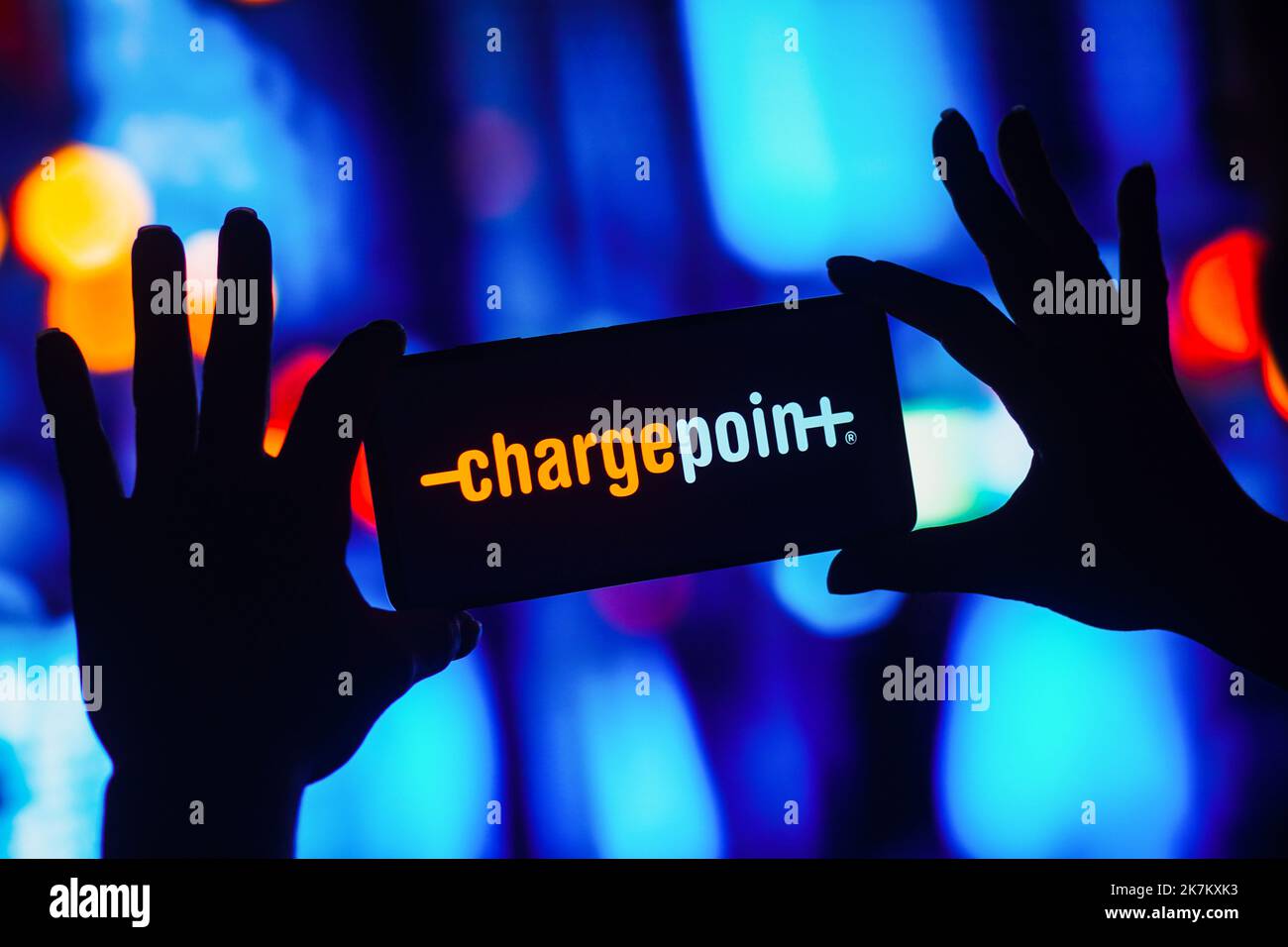 Brasile. 17th Ott 2022. In questa immagine, il logo ChargePoint viene visualizzato sullo schermo dello smartphone. (Foto di Rafael Henrique/SOPA Images/Sipa USA) Credit: Sipa USA/Alamy Live News Foto Stock