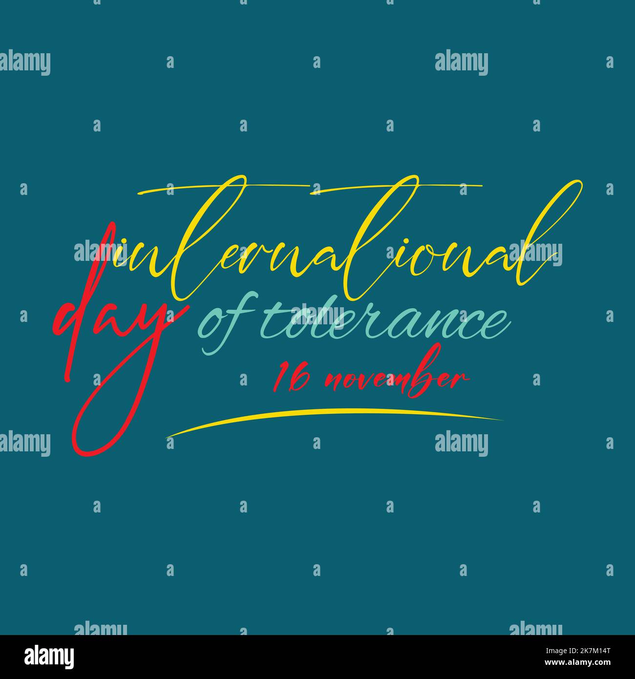 Giornata Internazionale della tolleranza 16 Novembre illustrazione tipografica vettoriale. Illustrazione Vettoriale