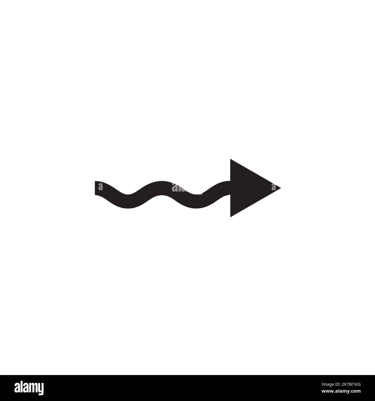 icona con freccia a zig-zag lunga. Illustrazione Vettoriale