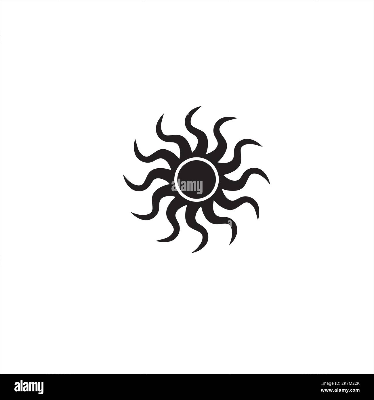icona piatta, logo, di sole o virus icona, su sfondo bianco isolato. Illustrazione Vettoriale