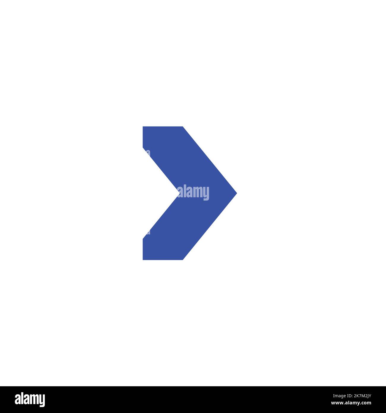 icona con freccia o cursore di colore blu rivolta verso il lato destro su sfondo bianco isolato. Illustrazione Vettoriale