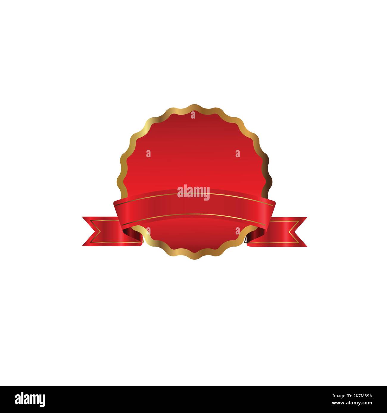 Banner a gradiente rosso singolo di qualità superiore in forma circolare illustrazione vettoriale su sfondo isolato bianco. Illustrazione Vettoriale