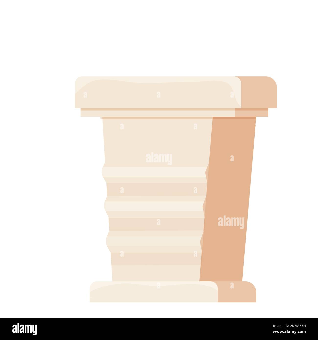 Bianco elegante tribuna vocale, podio oratore con microfono in stile cartoon isolato su sfondo bianco. Illustrazione vettoriale Illustrazione Vettoriale