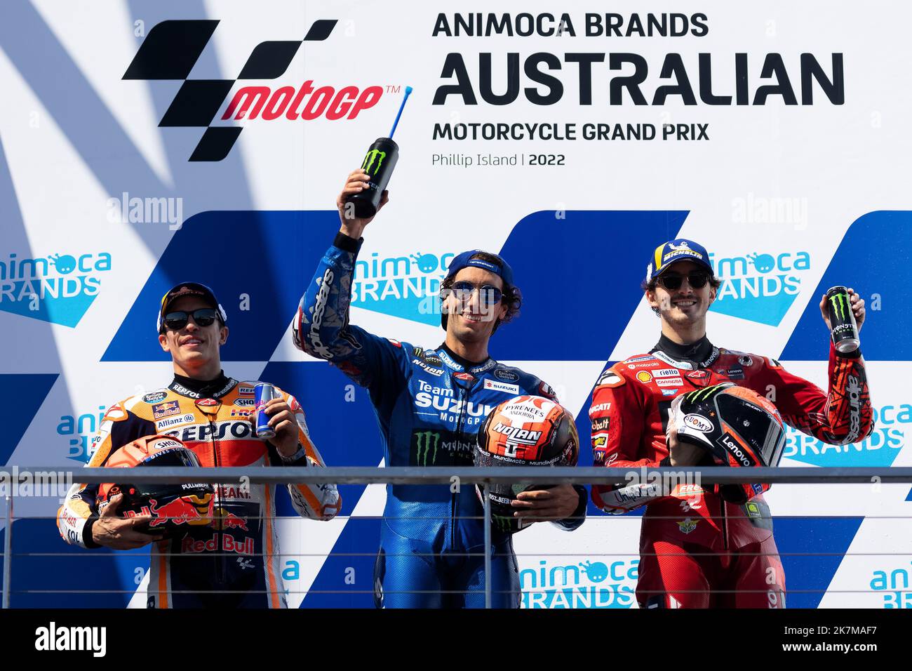 Phillip Island, Australia, 16 ottobre 2022. Le celebrazioni del MotoGP durante il MotoGP australiano 2022 al Phillip Island Circuit il 16 ottobre 2022 a Phillip Island, Australia. Credit: Ivica Glavas/Speed Media/Alamy Live News Foto Stock