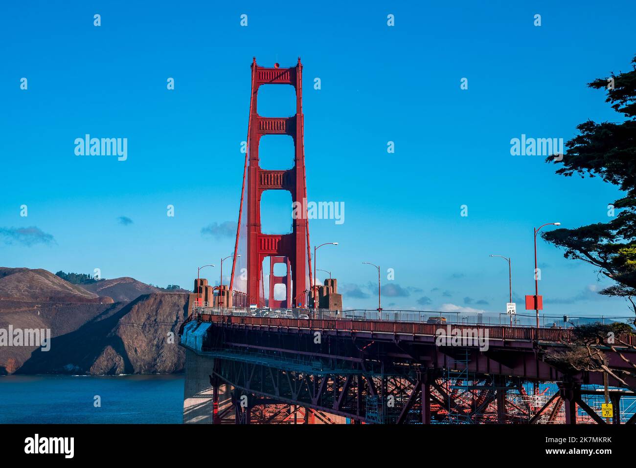 Famoso Golden Gate Bridge a San Francisco, Stati Uniti d'America. Foto Stock
