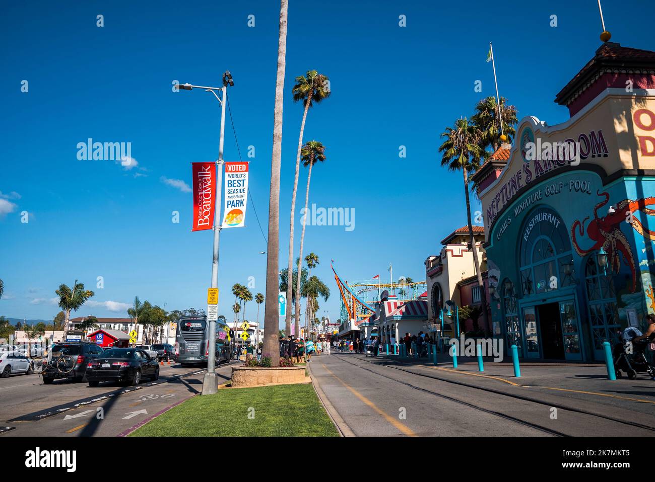 Passeggiata storica sulla spiaggia di Santa Cruz. Foto Stock