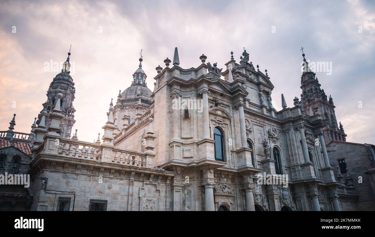 Cattedrale di Santiago de Compostela nel Nord della Spagna. Ultima tappa del Camino de Santiago. Foto Stock