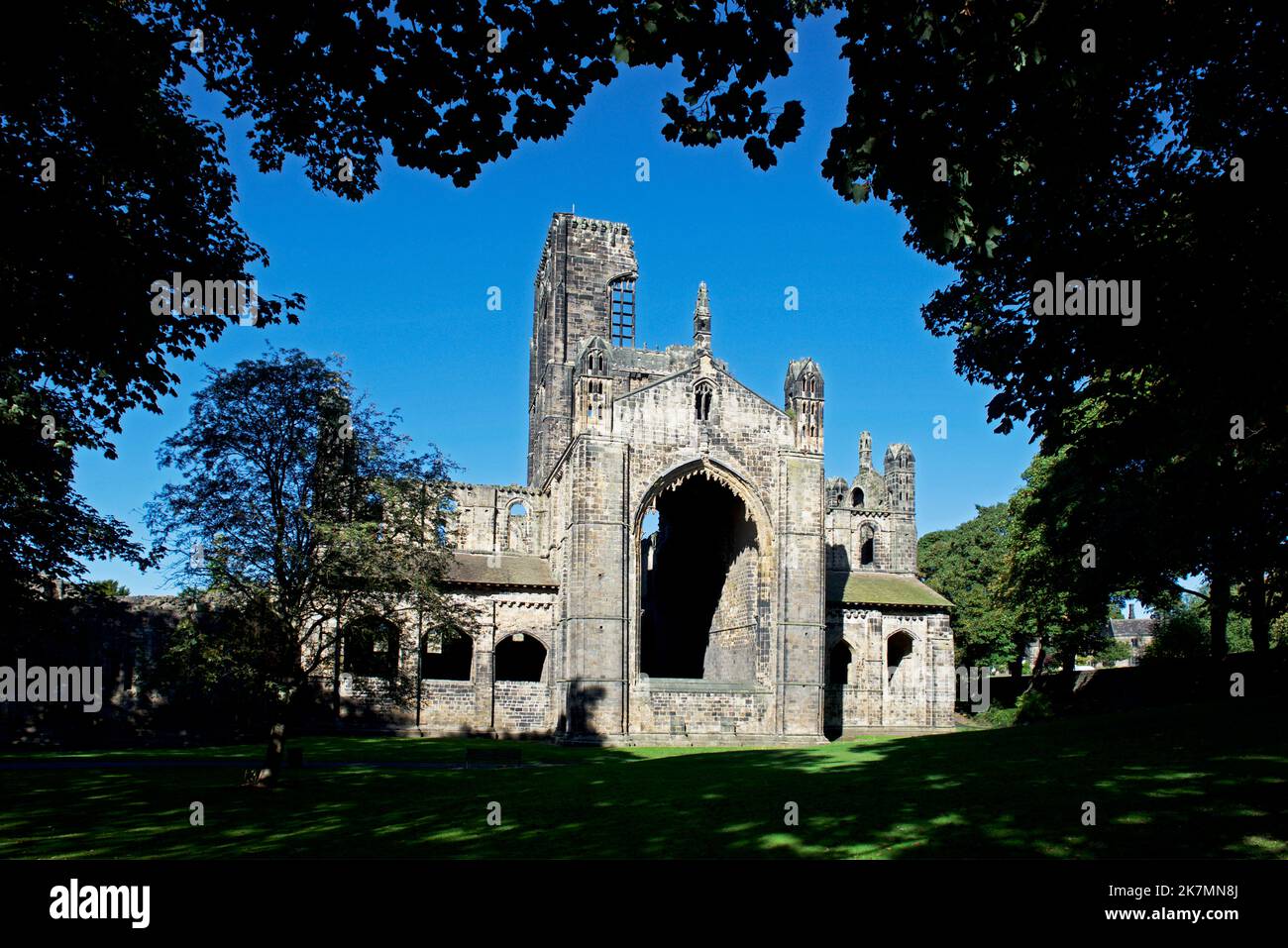 Kirkstall Abbey, un monastero cistercense a Leeds, West Yorkshire, Inghilterra UK Foto Stock