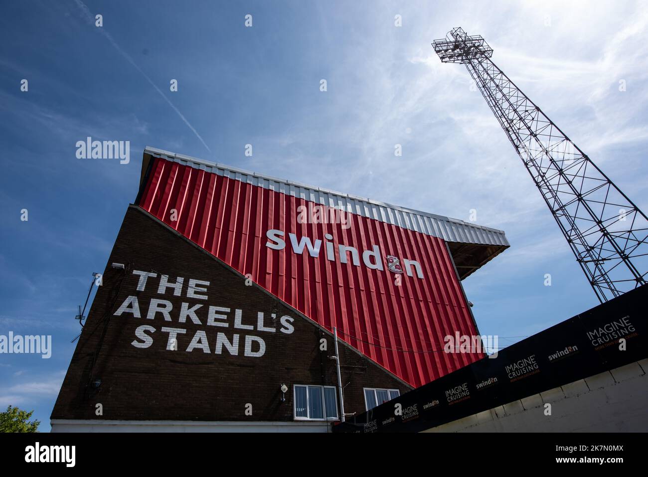 Swindon Town FC. Aeroporto County Ground. Foto Stock