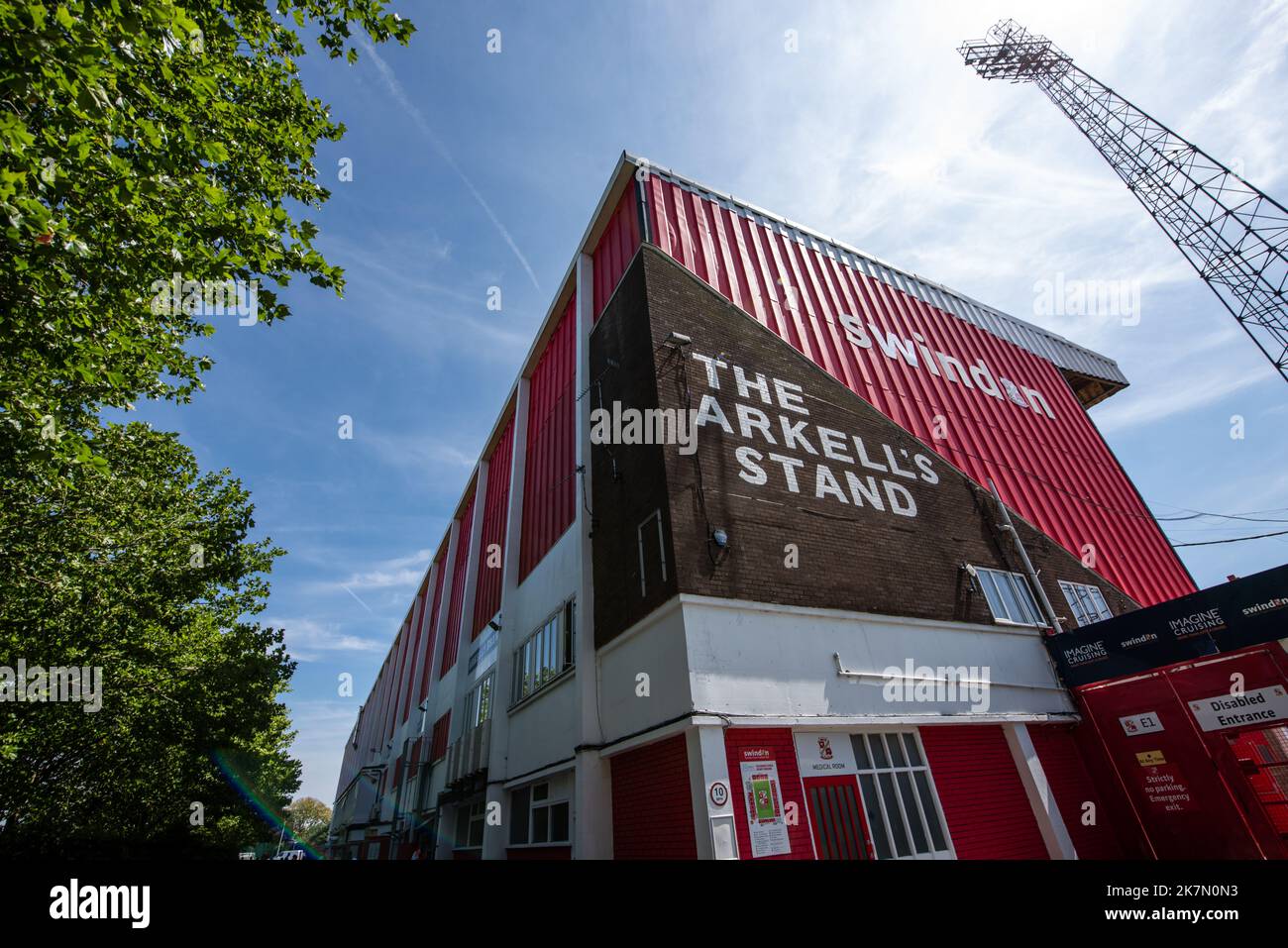 Swindon Town FC. Aeroporto County Ground. Foto Stock