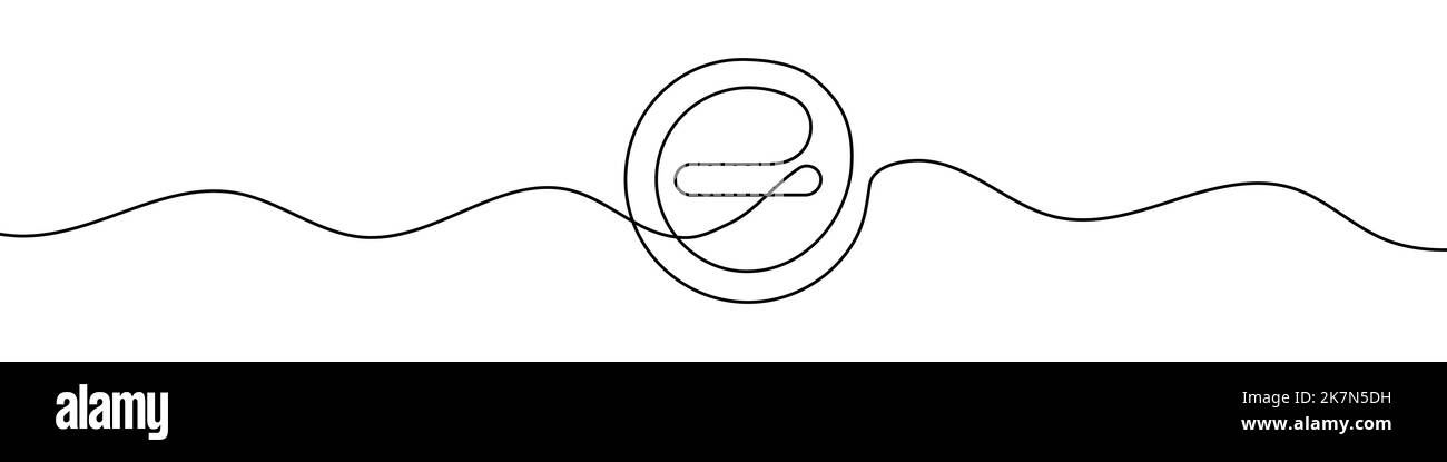 Disegno lineare continuo del segno meno. Segno meno. Sfondo astratto disegnato con una linea. Illustrazione vettoriale. Illustrazione Vettoriale