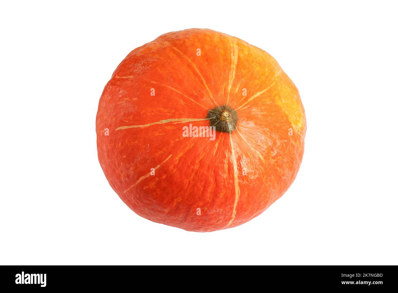 Zucca hokkaido fresca isolata su sfondo bianco. Foto Stock