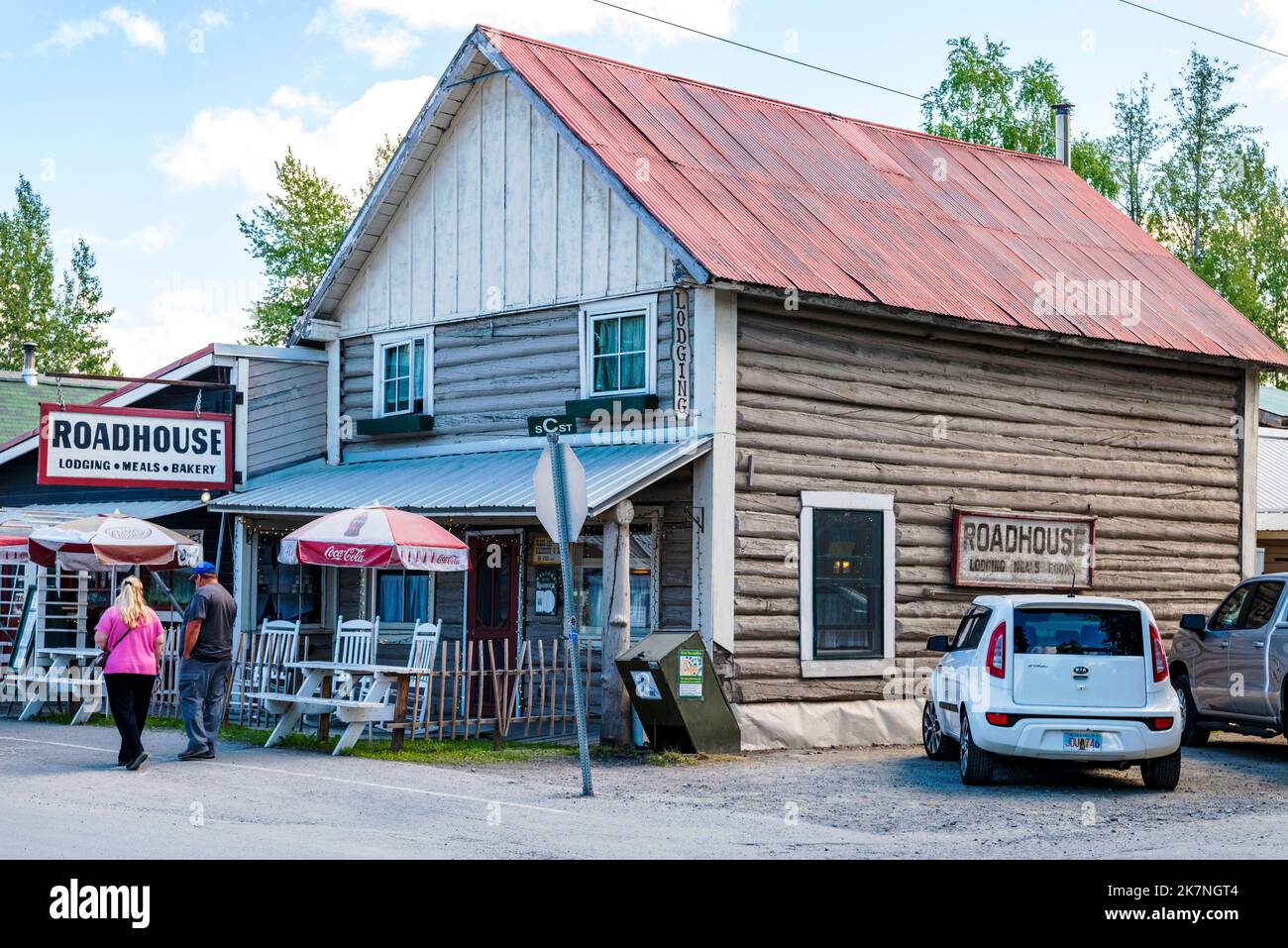 The Roadhouse; Talkeetna, piccola comunità artigianale e area di allestimento per oltre 1.000 arrampicatori che ogni anno tentano Denali; Talkeetna; Alaska; USA Foto Stock