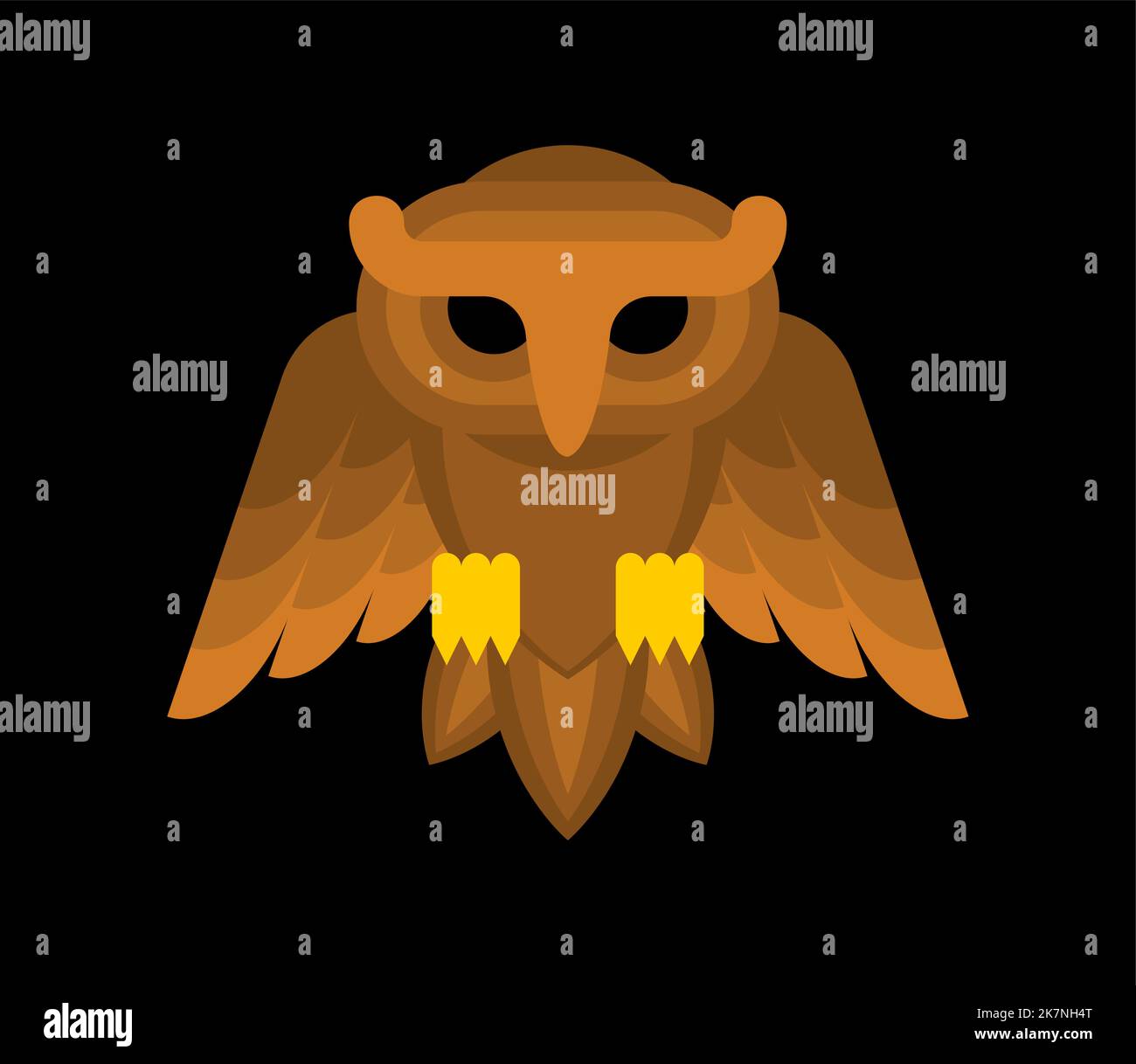 Gufo isolato. Illustrazione del vettore eagle-OWL Illustrazione Vettoriale