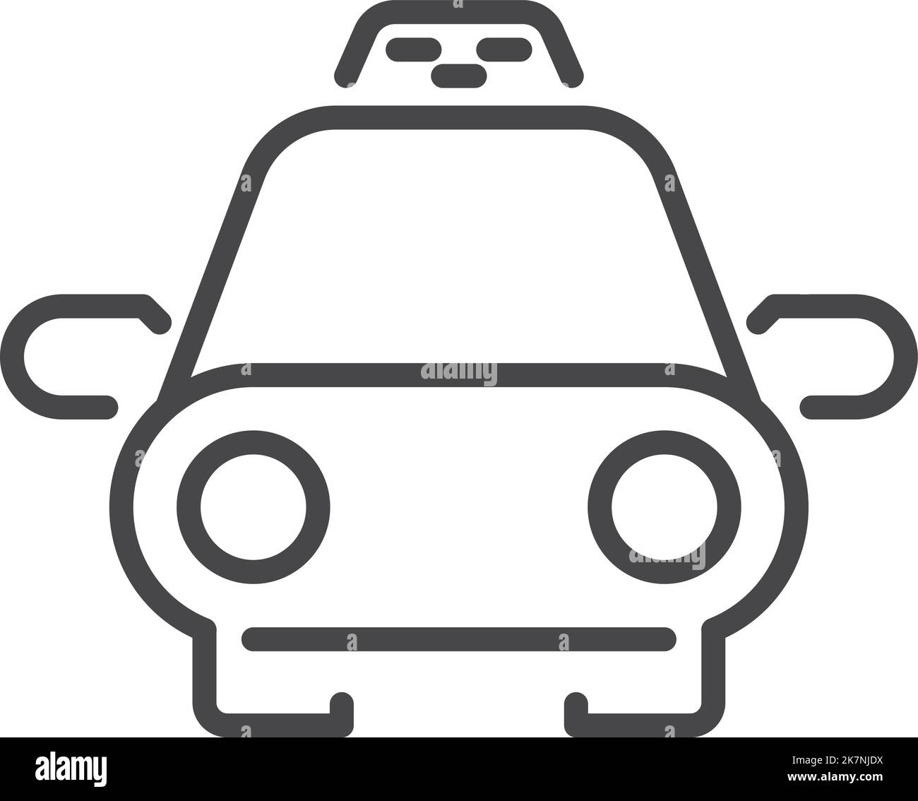 Icona taxi. Simbolo della linea dell'auto di servizio passeggeri Illustrazione Vettoriale
