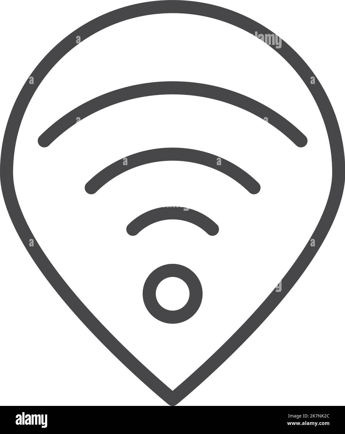 Icona Wi-fi spot. Simbolo Internet linea nera Illustrazione Vettoriale