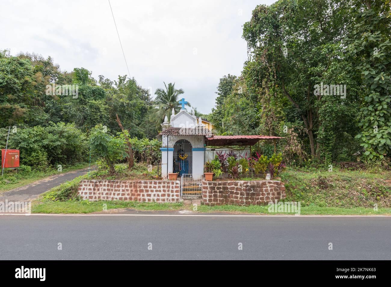 Camorlim Village Chapel - Dolla Waddo (Ambora) Goa - India Foto Stock