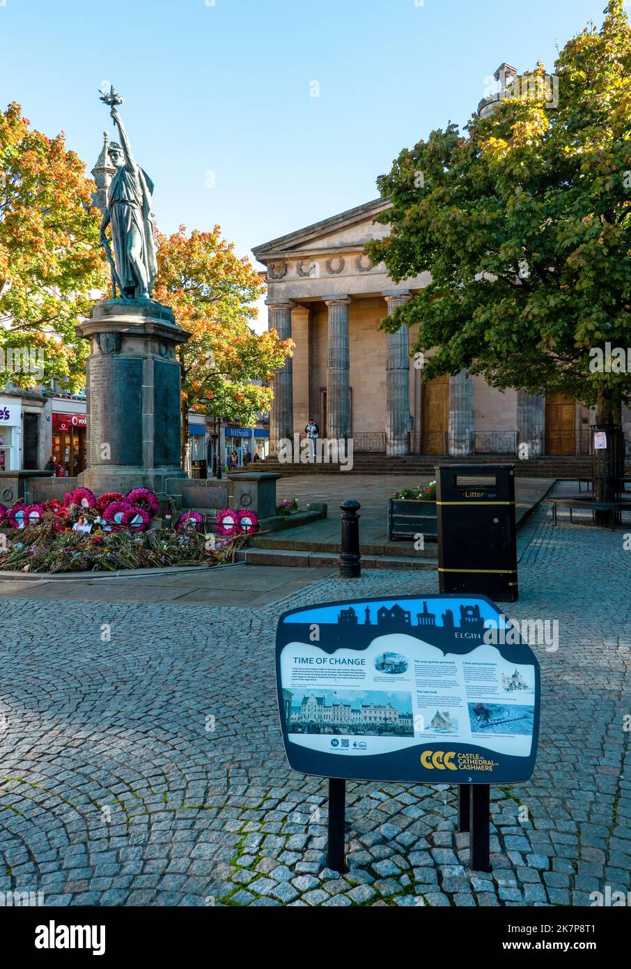 Chiesa di St Giles sulla High Street nel centro di Elgin, Morayshire, Scozia, Regno Unito Foto Stock